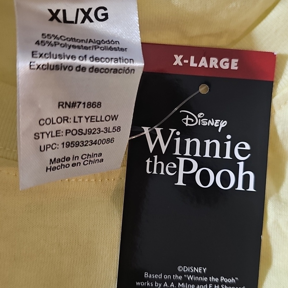 Disney Winnie The Pooh Women's Soft Short Sleeve Graphic Crochet Print - Picture 7 of 8